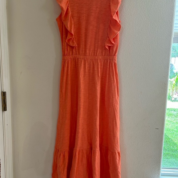 Loft | Flutter Sleeve Ruffle Hem Midi Dress - Picture 2 of 12